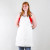linen sublimation apron with texture modeled on grey background