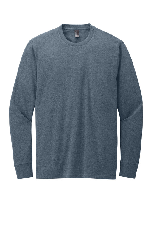District perfect blend CVC long sleeve tee made with 60/40 combed ring spun cotton/poly
