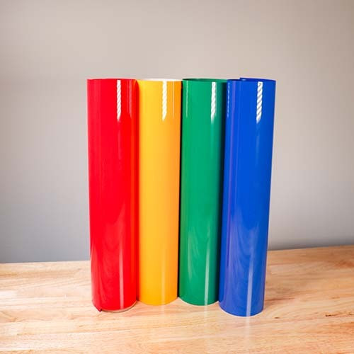 ThermoFlex Stretch heat transfer vinyl with a soft matte finish in a range of colors.