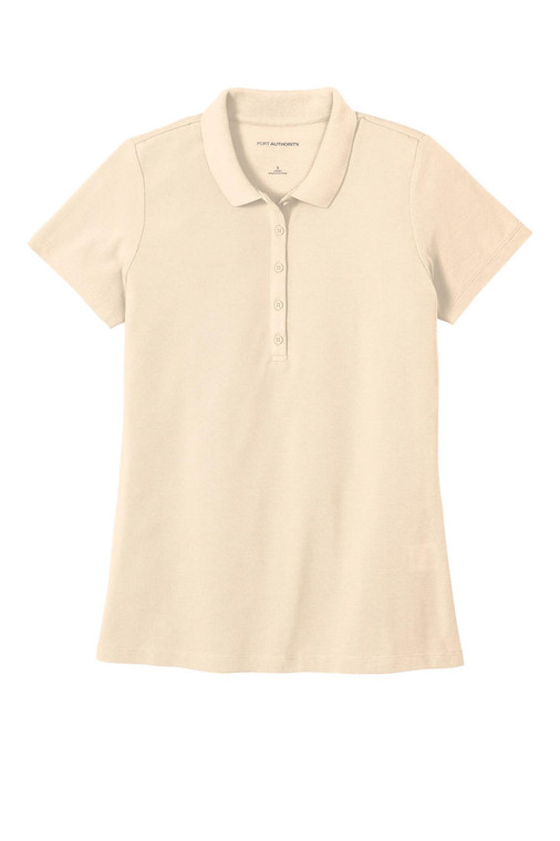 Port Authority Ladies SuperPro React Polo made from a 65/35 poly/cotton pique blend.