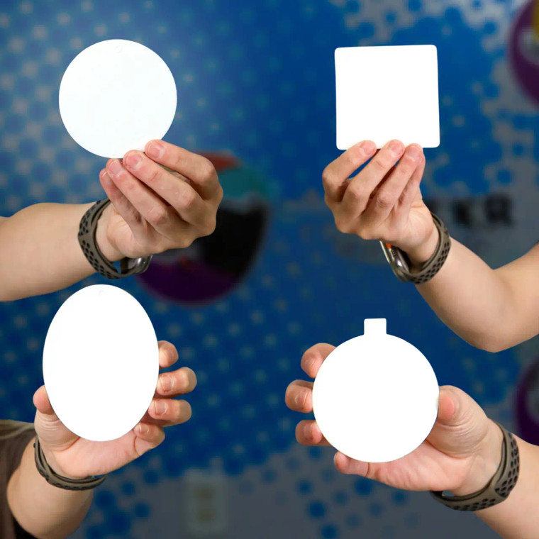 Freshies options being held to show the shape and size  Freshies options being held to show the shape and size