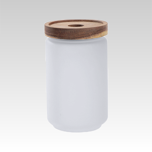 Sublimation Glass Storage Jars W/ Wood Lid