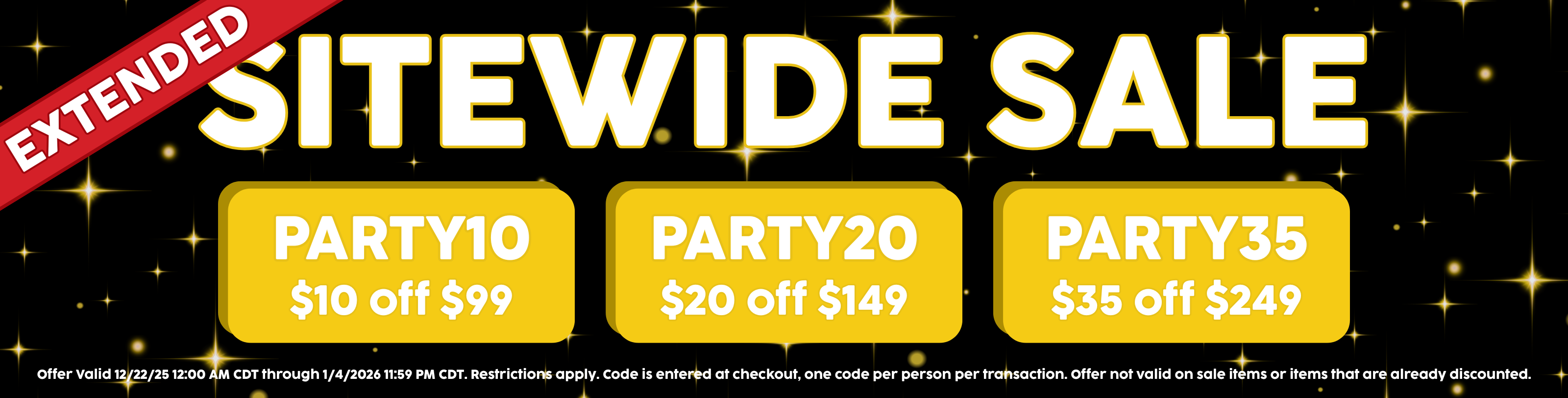 Sitewide Sale Extended- desktop