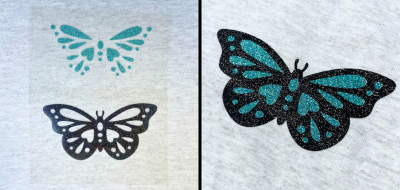 Applying Inlay design for Glitter HTV