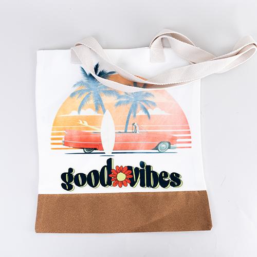 Sublimation Canvas Stitching Cork Eco-Friendly Shopping Bag