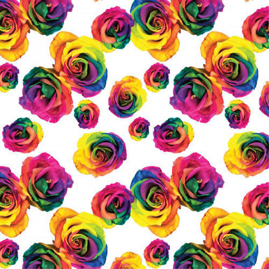 Rainbow Roses on Black - HTV Pattern