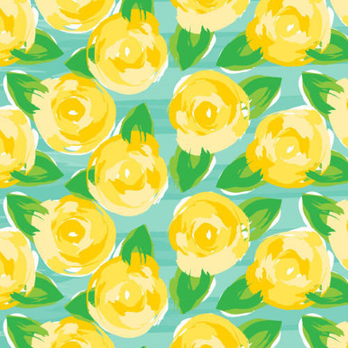 Water Roses Yellow - HTV Pattern