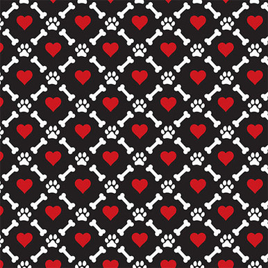 Dog Bone Heart White - HTV Pattern