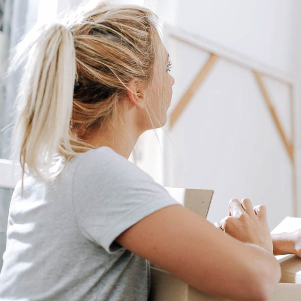 woman moving out