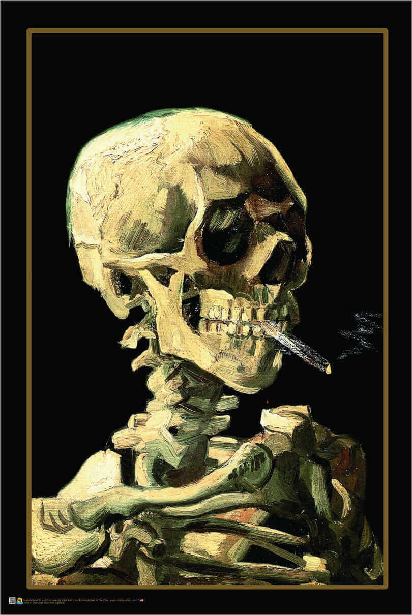 Van Gogh - Skull With Cigarette Poster