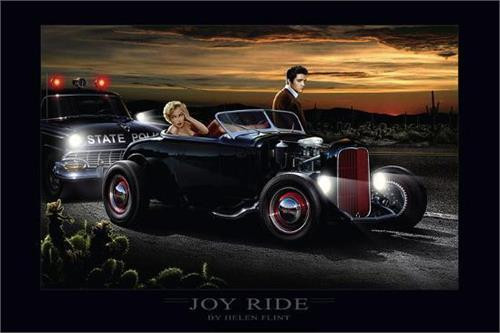 Joy Ride - Elvis & Marilyn Monroe - By: Helen Flint Poster- 36" X 24"