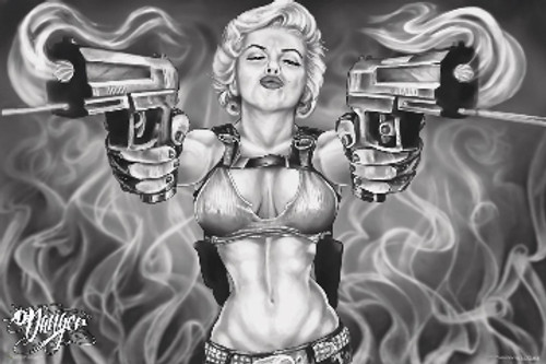 Marilyn Monroe Guns By: James Danger Harvey Poster - 36" X 24"