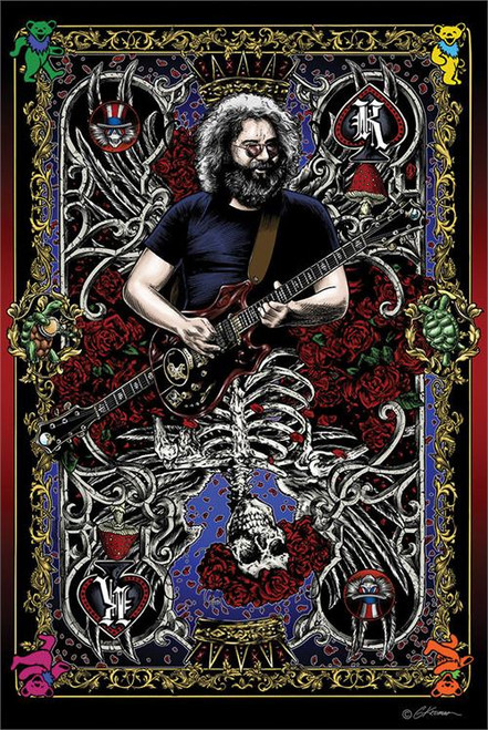 Jerry Garcia Playing Card Poster - 24" X 36"