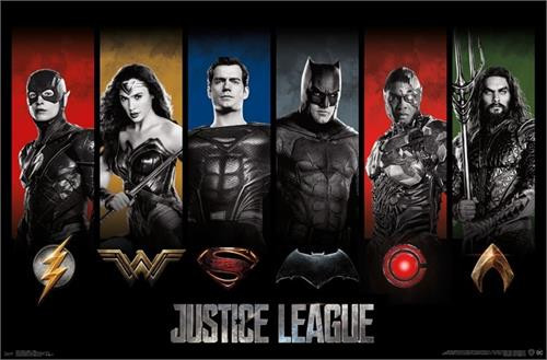 Justice League Logos Poster - 22.375'' X 34''