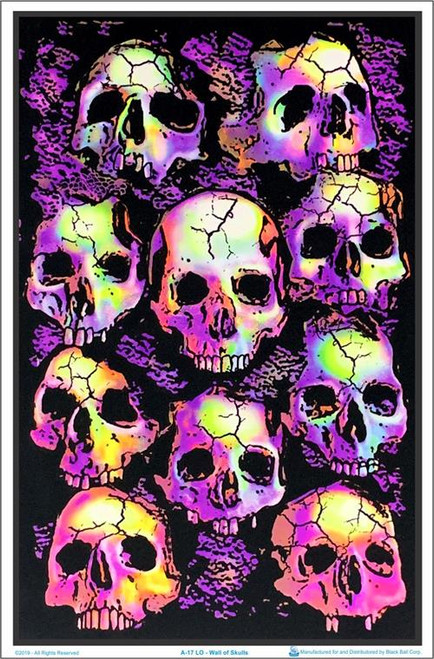 Wall Of Skulls Blacklight Poster - 23" X 35"