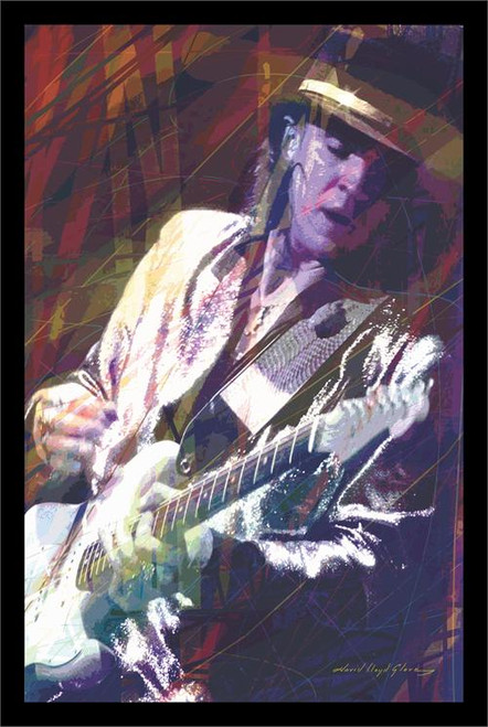 Guitar Master "Stevie Ray Vaughan" Poster By: David Lloyd Glover - 24" X 36"