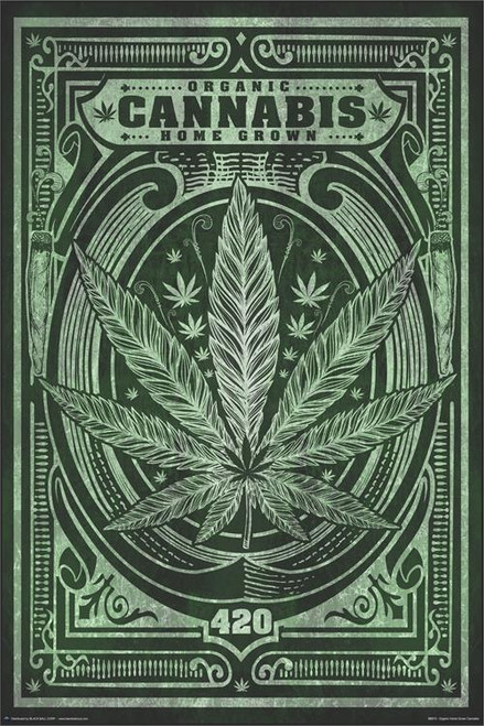 Organic Home Grown Cannabis Poster - 24" X 36"