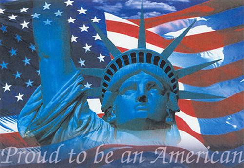 Statue Of Liberty Proud To Be An American Poster - 36" X 24"