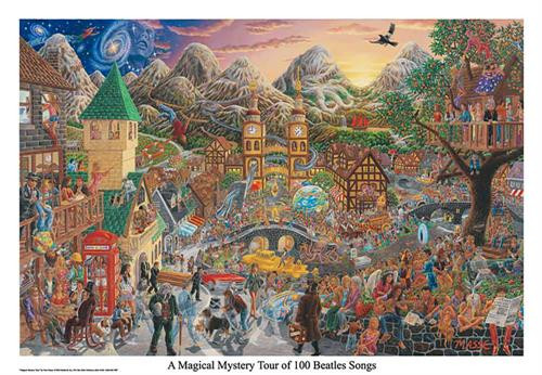 A Magical Mystery Tour of 100 Beatles Songs by: Tom Masse Poster - 32" X 22"