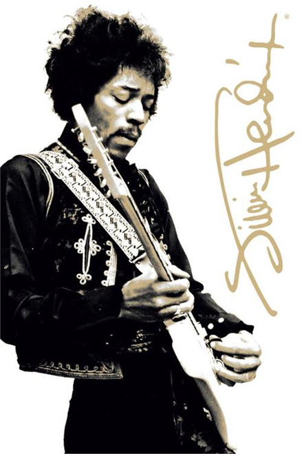 Jimi Hendrix B&W Poster - 24" x 36"