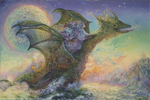 Dragon Ship Poster - Josephine Wall - 24" X 36"