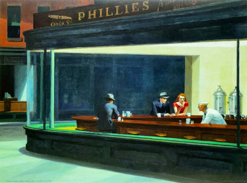 Edward Hopper - Night Hawks Mini Poster - 11" X 14"