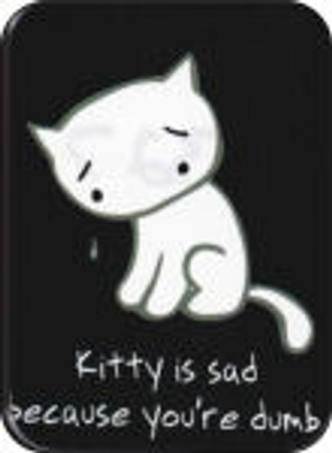 Kitty Is Sad - Dumb - Large Sticker - 2 1/2" X 3 3/4"