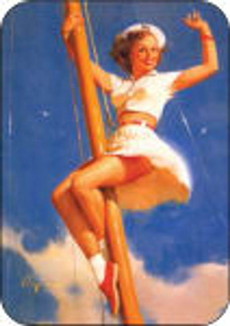 Gil Elvgren - Anchors A-Wow Large Sticker - 2 1/2" X 3 3/4"