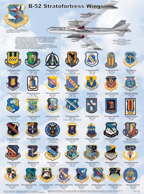 B-52 Stratofortress Wings Educational Poster 18x24