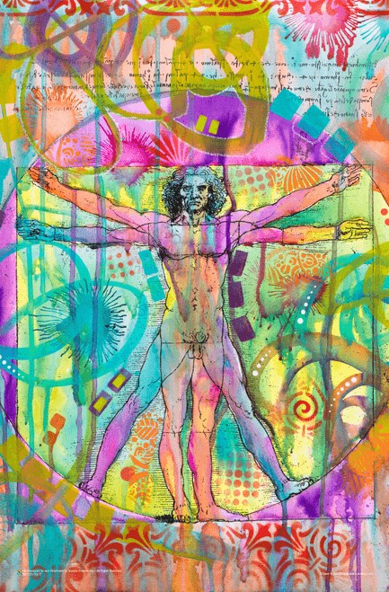 Vitruvian Man by Dean Russo Poster - 11" x 17"
