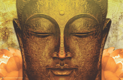 Buddha Gold Face Mini Poster- 17" x 11"