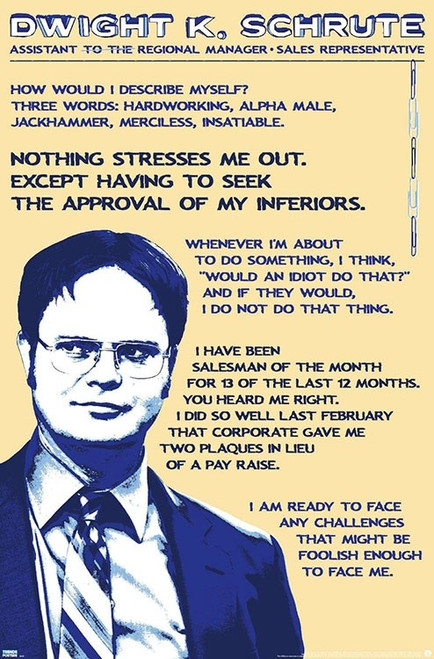 The Office - Dwight Schrute Quotes Poster - 22.375" x 34"