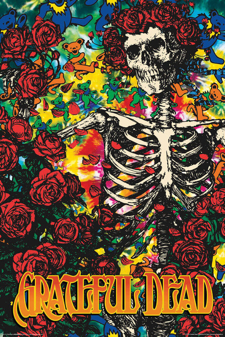 Grateful Dead Skeleton & Roses Poster 24" x 36"