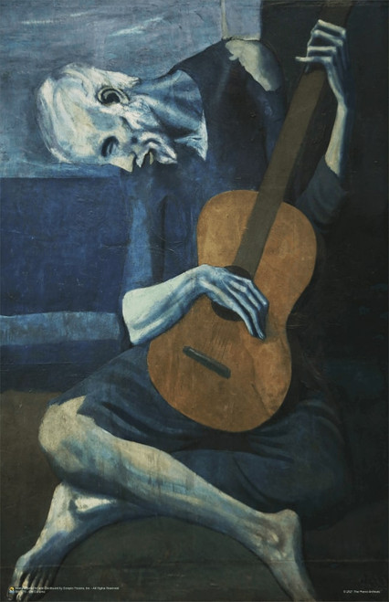 Old Guitarist by Pablo Picasso Poster 11" x 17"