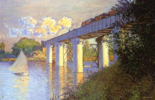 Claude Monet - Railroad Bridge, Argenteuil Poster 17" x 11"