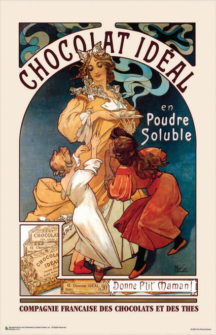Chocolate Ideal by Alphonse Mucha Mini Poster 11" x 17"