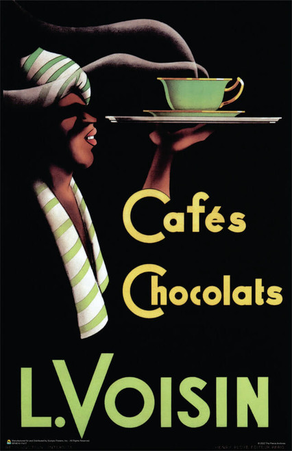 Cafes Chocolats L. Voisin 1935 - Vintage Ad Mini Poster 11" x 17"