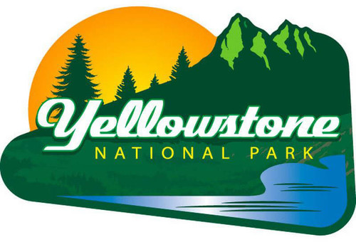 Yellowstone National Park Mountain Landscape - Postcard Sized Vinyl Sticker 5.75" x 3.75"