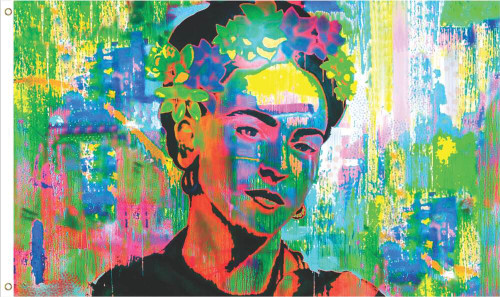 Frida Kahlo Blacklight Reactive Fly Flag - 3' x 5'