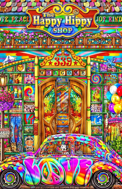 The Happy Hippy Shop by Michael Fishel Mini Poster 11" x 17"