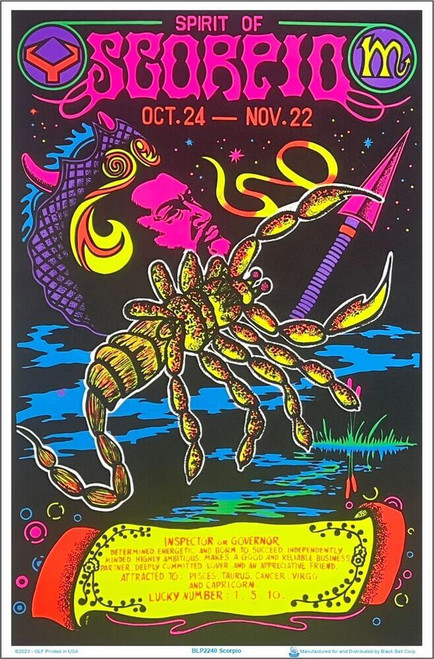 Scorpio Zodiac Sign Blacklight Poster 23" x 35"