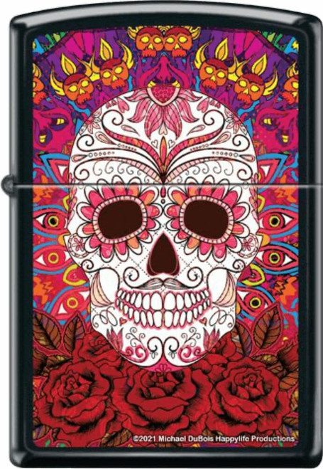 Day of Dead by Mike Dubois - Black Matte Zippo Lighter