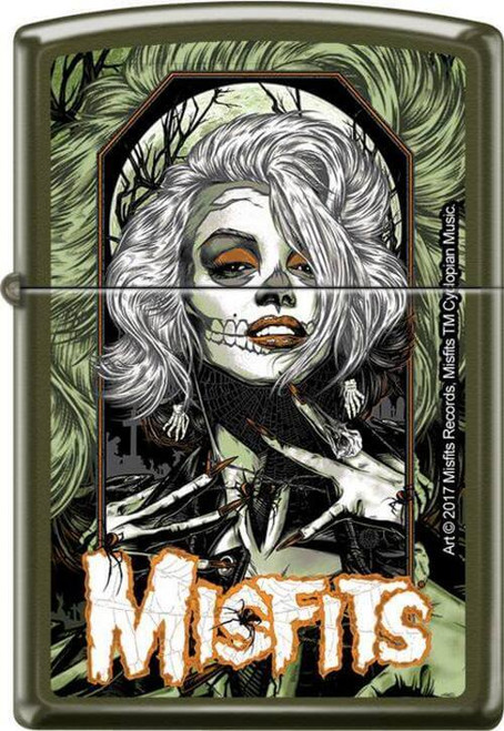 Misfits 'Original Misfit' Green Matte Zippo Lighter