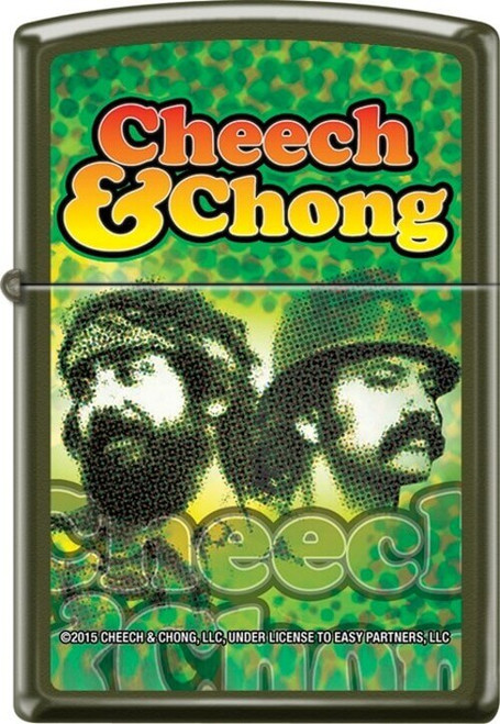 Cheech & Chong - Reflection - Green Matte Zippo Lighter