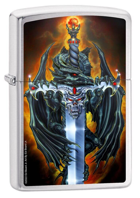 Ed Beard Jr - Dragon Forged Brushed Chrome Zippo Lighter