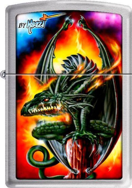 Mazzi - Dragon Brushed Chrome Zippo Lighter