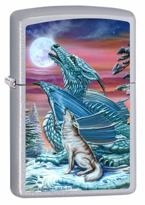 Ed Beard Jr - Moonsong Wolf Satin Chrome Zippo Lighter