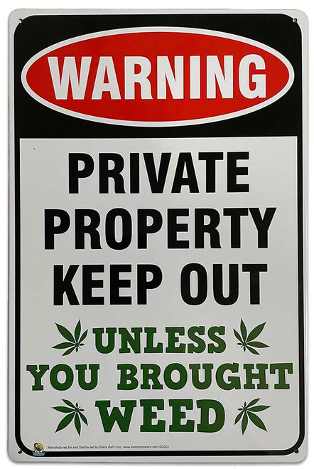Warning Private Property Keep Out Tin Sign - 20x30cm - 7.87" x 11.81"