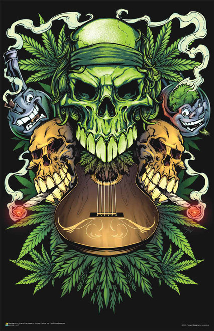 Marijuana Skulls by FlyLand Designs Mini Poster - 11 x 17 in.