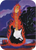 Flaming Guitar - Large Sticker - 2 1/2" X 3 3/4"